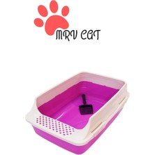 Feyza Design Büyük Boy Açık Kedi Tuvalet Kabı 62X40X25 cm Mor