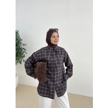 Moda Aksa Zr Boyundan Bağlamalı Gömlek Mavi Geçişli