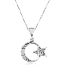 Stillove Gümüş Ay Yıldız Bayan Kolye