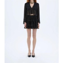 Bluz Dantelli Tül V Yaka