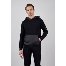 Paco Romano Erkek Siyah Kapüşonlu Sweatshirt