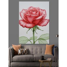 Artmeg Canlı Kırmızı Gül Çiçeği Dekoratif Kanvas - Mdf Ahşap Tablo
