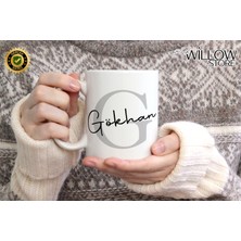 Willow Store Kişiye Özel Erkek Isimli G Harfi Porselen Kupa Bardak,modern,estetik,hediye,kaliteli