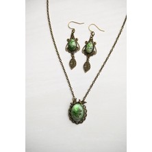 Tanrıça’nın Yeşil Nefesi Kolye-Küpe Set