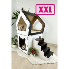 Feyza Design Large Wooden Outdoor Cat House For 5kg+ Cats, Stylish Teras Design
