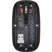 Bowie Şeffaf Ultra Hassas Kablosuz Şarjlı Mouse 9 Farklı Renk Dpı Ayarı 100 Saat Üzeri Şarj Süresi Siyah