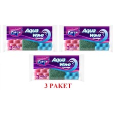 Parex Aquawave Bulaşık Süngeri 3'lü x 3 Paket