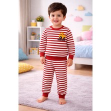 Renkli Diyar Erkek Çocuk Alt Üst Takım 2 Ip Şardonlu Kışlık Takım