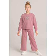 Gigi Giyim Fiyonk Desenli Taş Işlemeli Kız Çocuk Takım