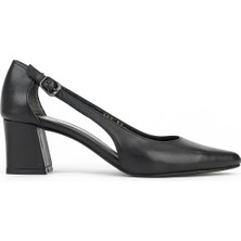 Ziya, Kadın Hakiki Deri Topuklu Ayakkabı 1611030Z383 Siyah