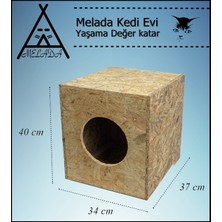 Feyza Design Dış Mekan Için Ahşap Kedi Evi, 40X37X34 Cm, Dayanıklı ve Şık Tasarım