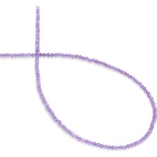 Kedi Gözü Doğal Taş Mor Faset Kesim 2mm Dizi