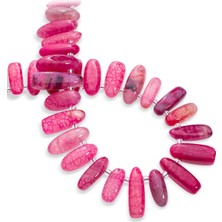 Akik Doğal Taş Pembe Diş Kesim Dizi