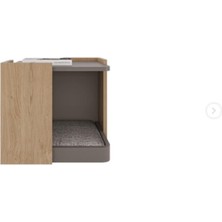 Feyza Design Şık Mdf Meşe Kedi Evi ve Sehpa, Fonksiyonel ve Modern Tasarım