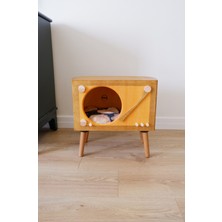Feyza Design Şık Retro Tasarımlı Kedi Evi, Dekoratif ve Konforlu Iç Mekan