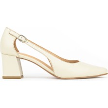 Ziya, Kadın Hakiki Deri Topuklu Ayakkabı 1611030Z383 Bej