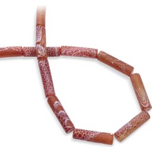 Akik Doğal Taş Kırmızı Silindir Kesim 8X30MM Dizi