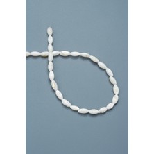 Sedef Doğal Taş Parlak Beyaz Arpa Kesim 5X11MM Dizi [aa]