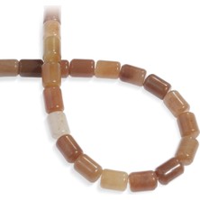 Akik Doğal Taş Parlak Turuncu Silindir Kesim 10X14MM Dizi