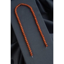 Kedi Gözü Doğal Taş Parlak Koyu Turuncu Küre Kesim 6mm Dizi [b+]