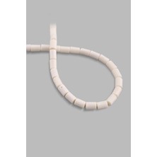 Mercan Doğal Taş Parlak Beyaz Silindir Kesim 6X9MM Dizi [aa]