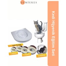 Feyza Design Kedi Klozet Eğitim Seti, Kum Kabı ve Kapağı, Yetişkin ve Yavru Için