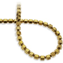 Hematit Doğal Taş Parlak Sarı Özel Kesim 8X8MM Dizi