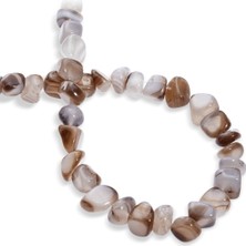 Akik Doğal Taş Parlak Gri Tımbıl Kesim 8X11MM Dizi