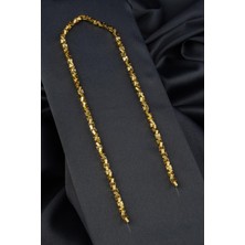 Hematit Doğal Taş Altın Sarı Fiyonk Kesim 4X4MM Dizi