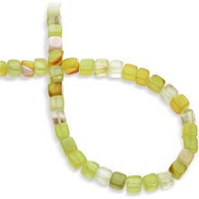 Akik Doğal Taş Sarı Küp Kesim 7mm Dizi