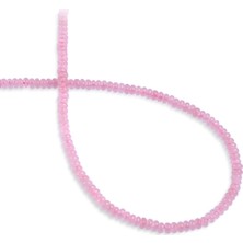 Pembe Kuvars Doğal Taş Parlak Rondela Kesim 2X4MM Dizi