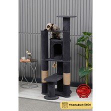 Feyza Design Çok Katlı Yıkanabilir Kedi Tırmalama ve Oyun Evi, Eğlence Dolu Tasarım