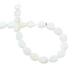 Sedef Doğal Taş Beyaz Parlak Yaprak Kesim 10X15MM Dizi