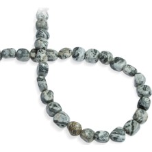 Jasper Doğal Taş Parlak Gri Amorf Kesim 8X12MM Dizi