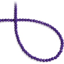 Hematit Doğal Taş Mat Benekli Koyu Mavi Küre Kesim 4mm Dizi