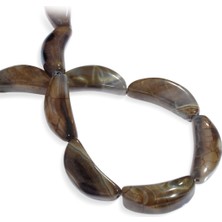 Akik Doğal Taş Parlak Kahverengi Amorf Kesim 15X40MM Dizi