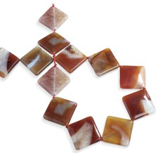 Akik Doğal Taş Parlak Turuncu Kare Kesim 40X40MM Dizi