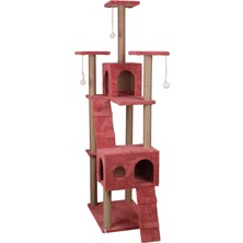 Feyza Design Renkli Çok Katlı Kedi Tırmalama ve Oyun Evi, Eğlence Merkezi