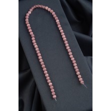 Kedi Gözü Doğal Taş Parlak Pembe Küre Kesim 6mm Dizi [b+]
