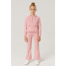 Gigi Giyim Kapüşonlu Taş Detaylı Kız Çocuk Takım