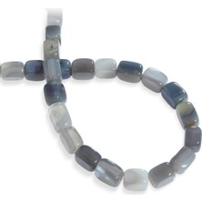 Akik Doğal Taş Parlak Siyah Dikdörtgen Kesim 9X12MM Dizi