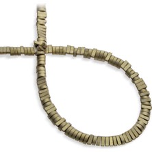 Hematit Doğal Taş Mat Açık Sarı Bombeli Yarım Daire Kesim 6X2MM Dizi