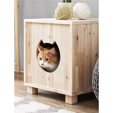 Feyza Design Şık Ahşap Kedi Evi ve Kulübesi, Rahat ve Doğal Yaşam Alanı