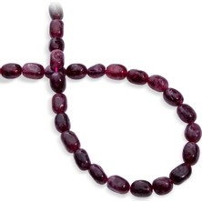 Sıkma Doğal Taş Bordo Tımbıl 11X8MM Kesim Dizi