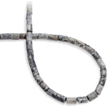 Jasper Doğal Taş Gri Silindir Kesim 5X8MM Dizi