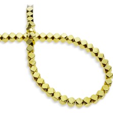 Hematit Doğal Taş Altın Sarı Küp Kesim 6X6MM Dizi