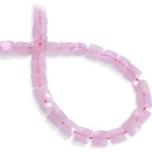 Pembe Kuvars Doğal Taş Yatsı Kare Özel Kesim 10X5MM Dizi