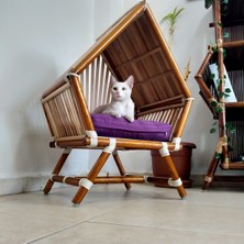 Feyza Design Bambu Kedi Evi ve Yatağı, Rahat ve Şık Kedi Aksesuarı