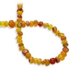 Akik Doğal Taş Parlak Açık Turuncu Tımbıl Kesim 6X8MM Dizi [aa]