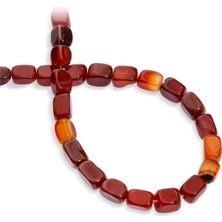 Akik Doğal Taş Turuncu Dikdörtgen Kesim 8X12MM Dizi